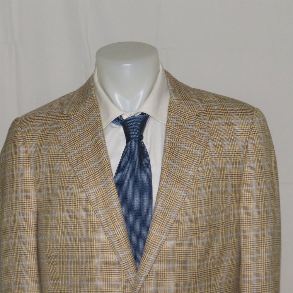 Leonard Logsdail Savile Row Bespoke Tan Plaid Two… - image 3